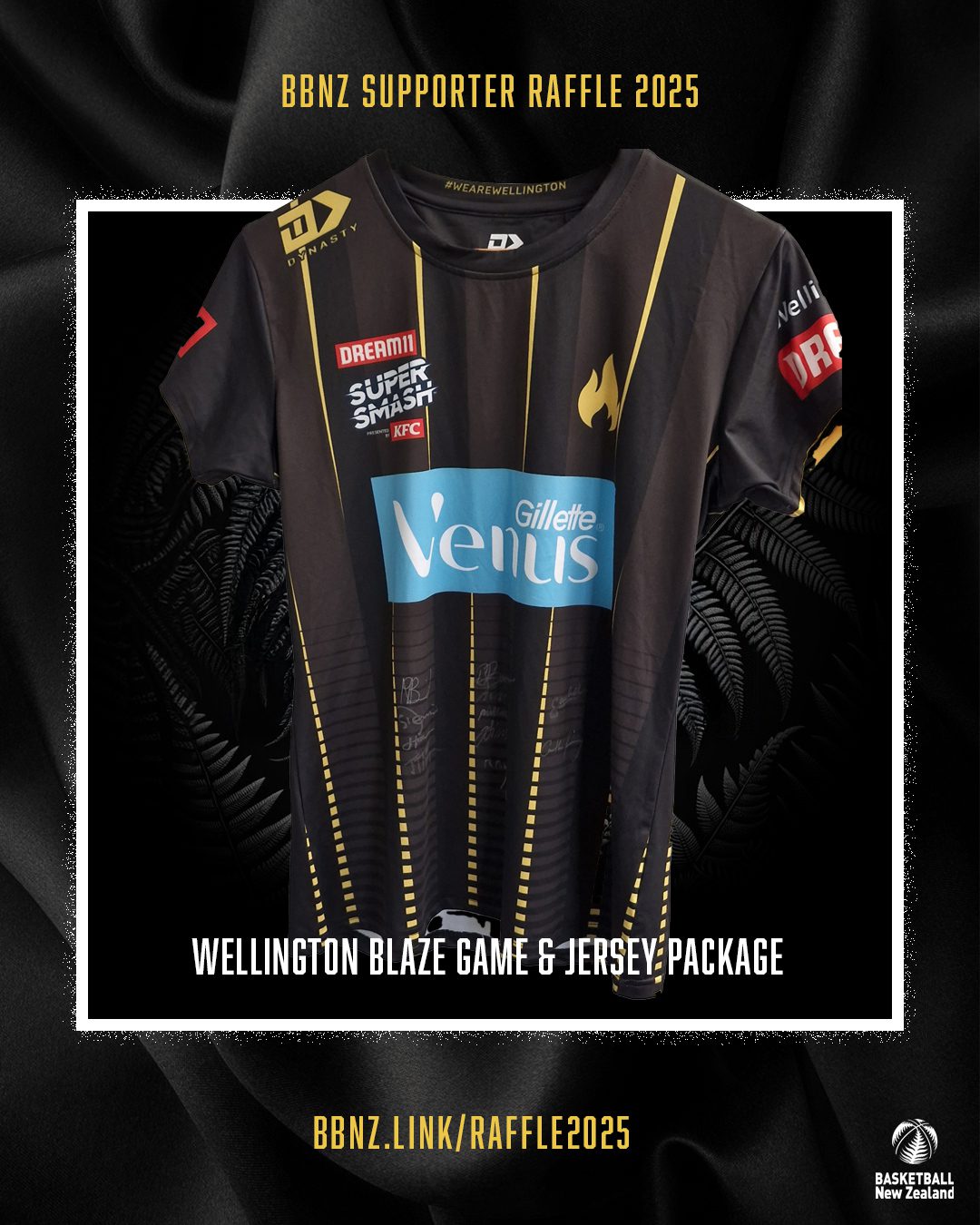 Signed Wellington Blaze Jersey & Game Pack
